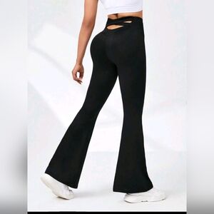 Flare Workout Pants/leggings with cross cross back waist design